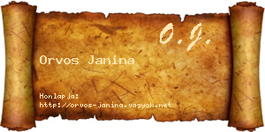 Orvos Janina névjegykártya